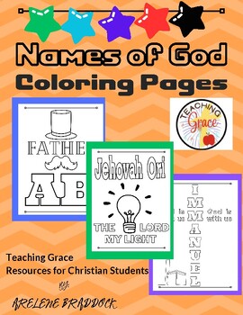 Names of god coloring pages tpt