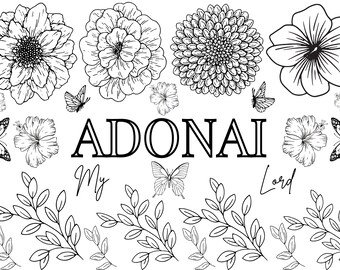 Asks names of god adult coloring printable pages page digital download