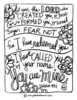 Set of bible verse coloring pages our identity in jesus by marydean draws