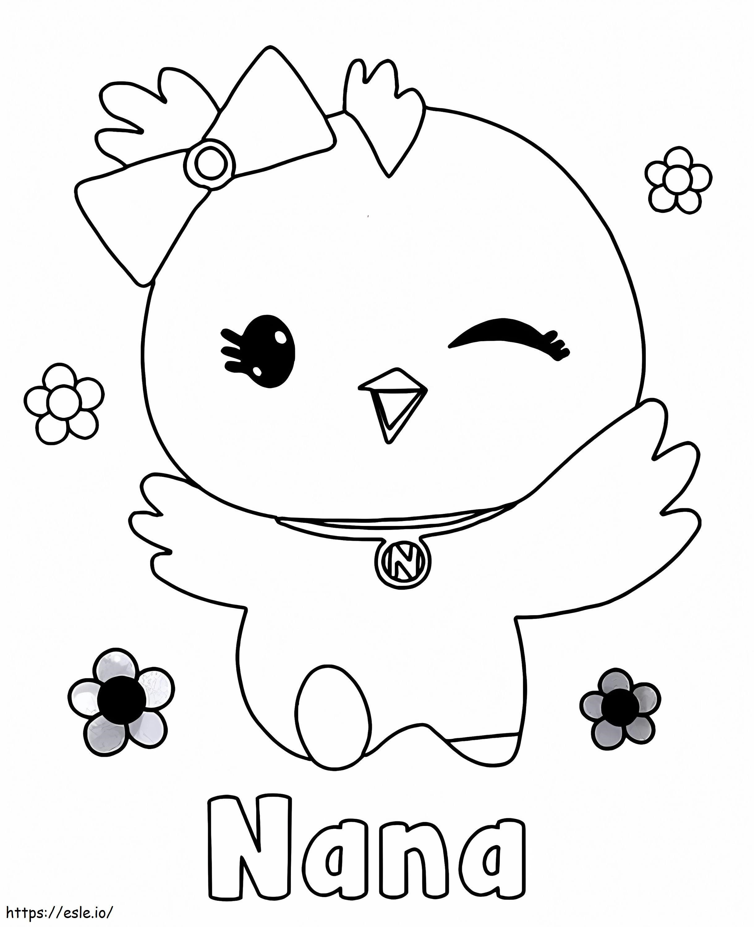 Cute nana coloring page