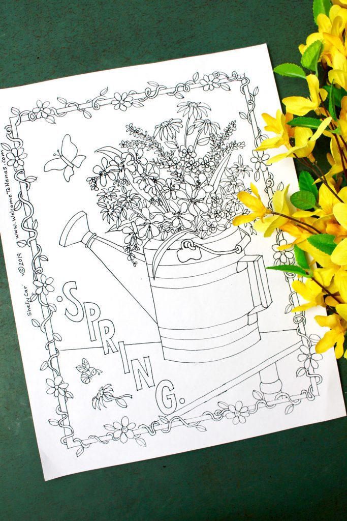 Beautiful free spring flowers coloring page