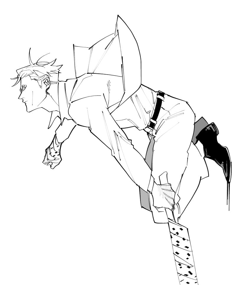 Nanami from jujutsu kaisen coloring page