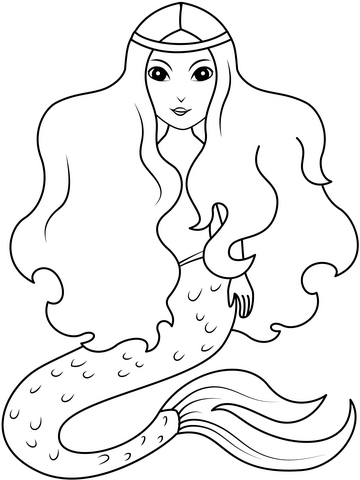 Mermaid coloring page free printable coloring pages