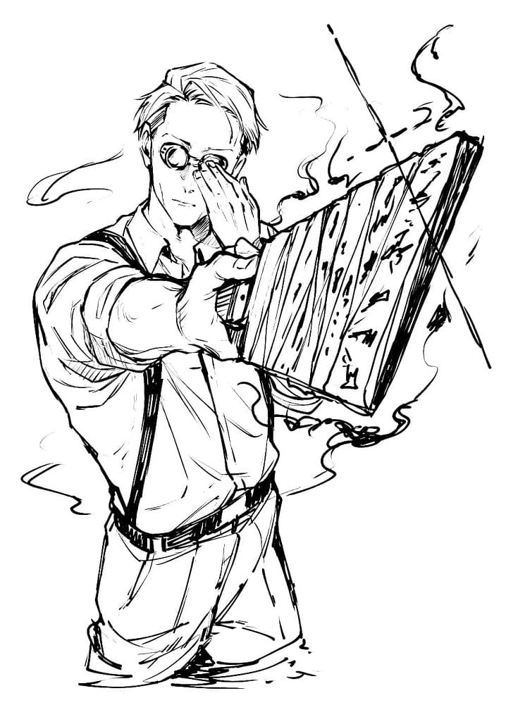 Kento nanami from jujutsu kaisen coloring page