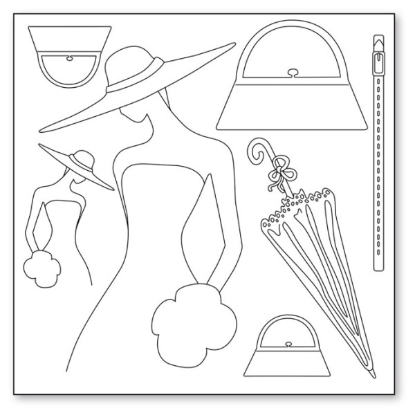 Silhoutte art napkin â woman with hat and accessories â creativa middle east