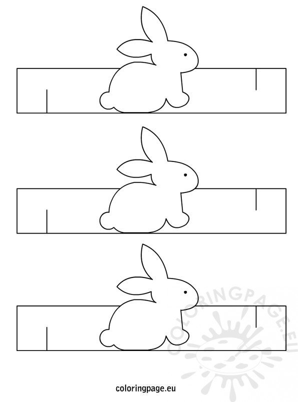 Easter bunny napkin ring coloring page