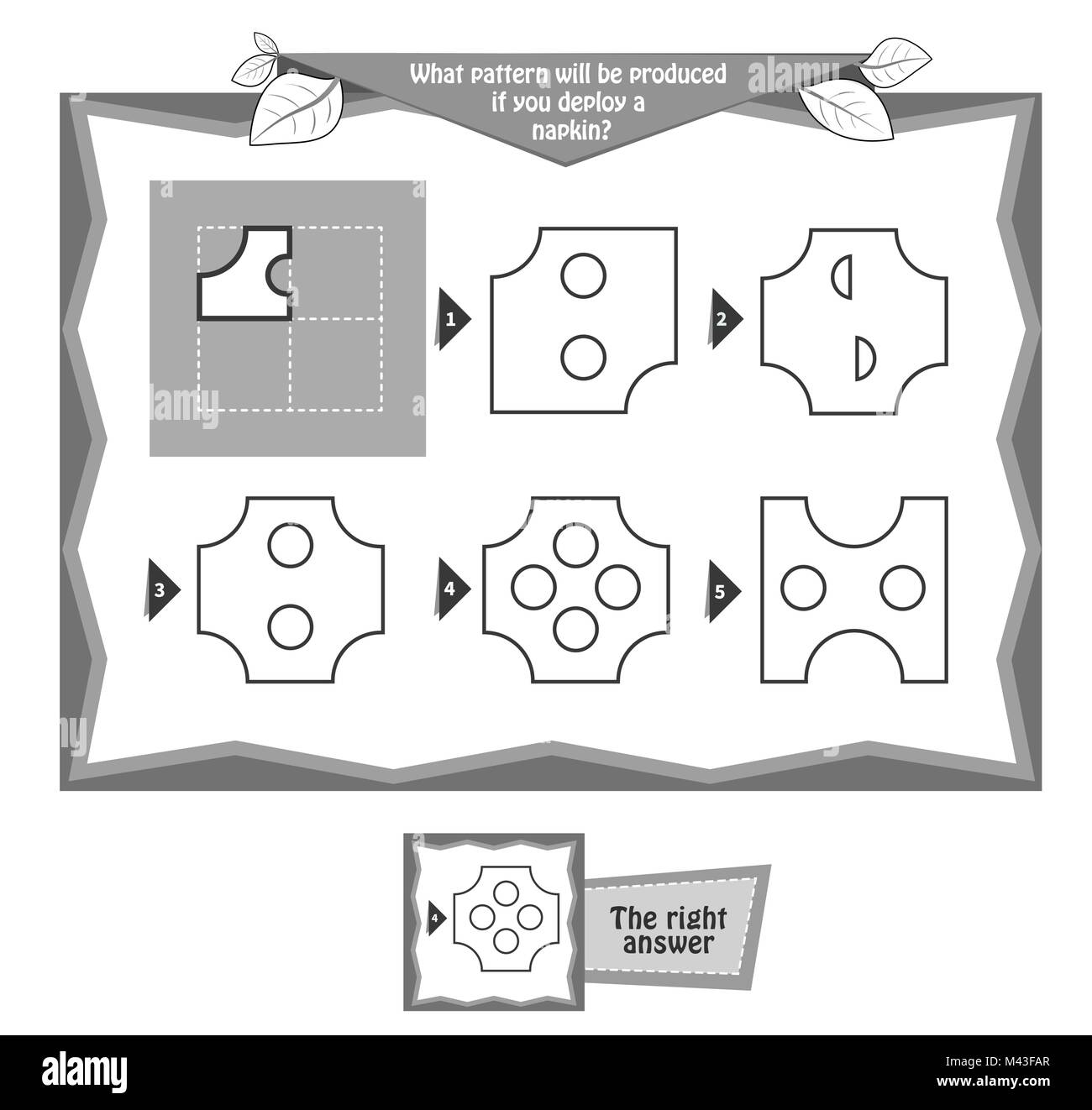 Educational game for kids puzzle black and white coloring book task game guess the shape napkins stock vector image art