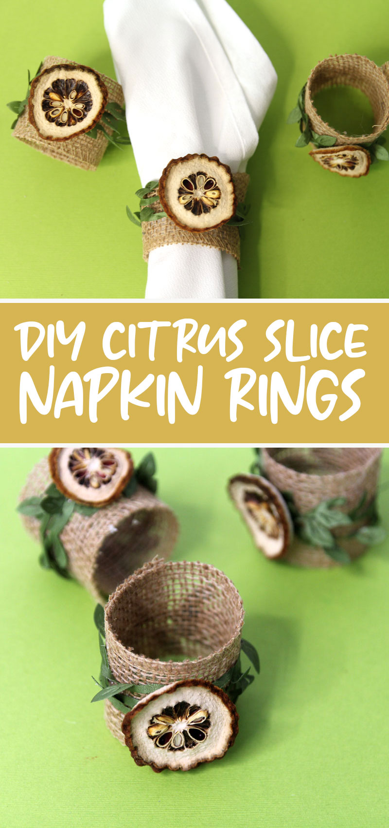 Sukkot napkin rings from dried etrog