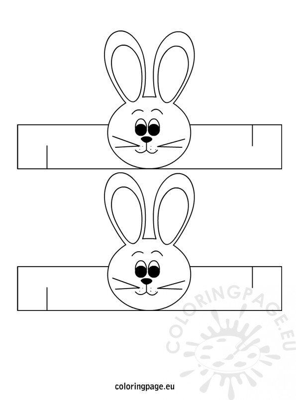 Easter bunny napkin ring template coloring page