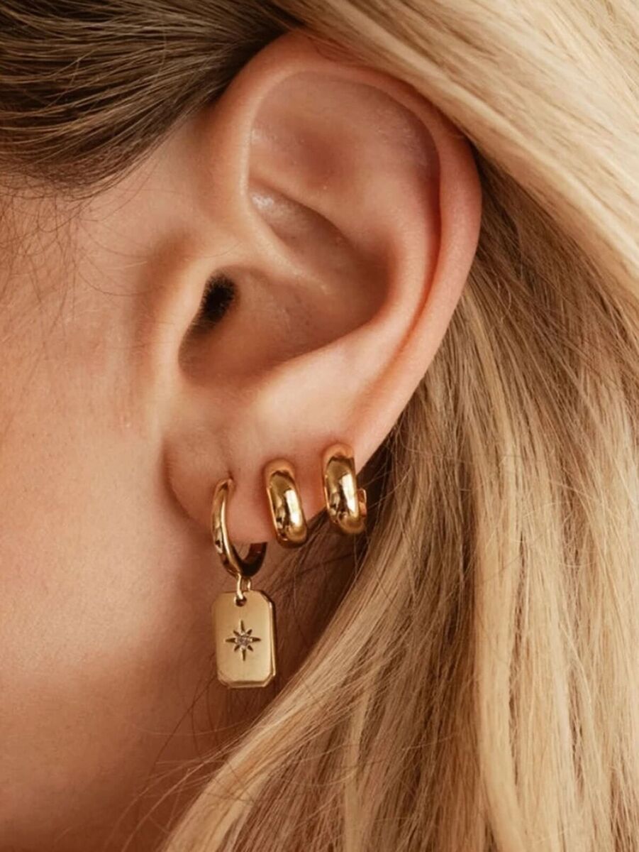 Aretes argollas pendientes joyerãa de moda regalos para mujer color oro plata