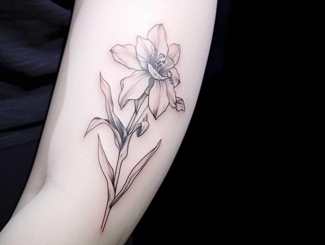 Narcissus flower tattoo rbirthflowerart