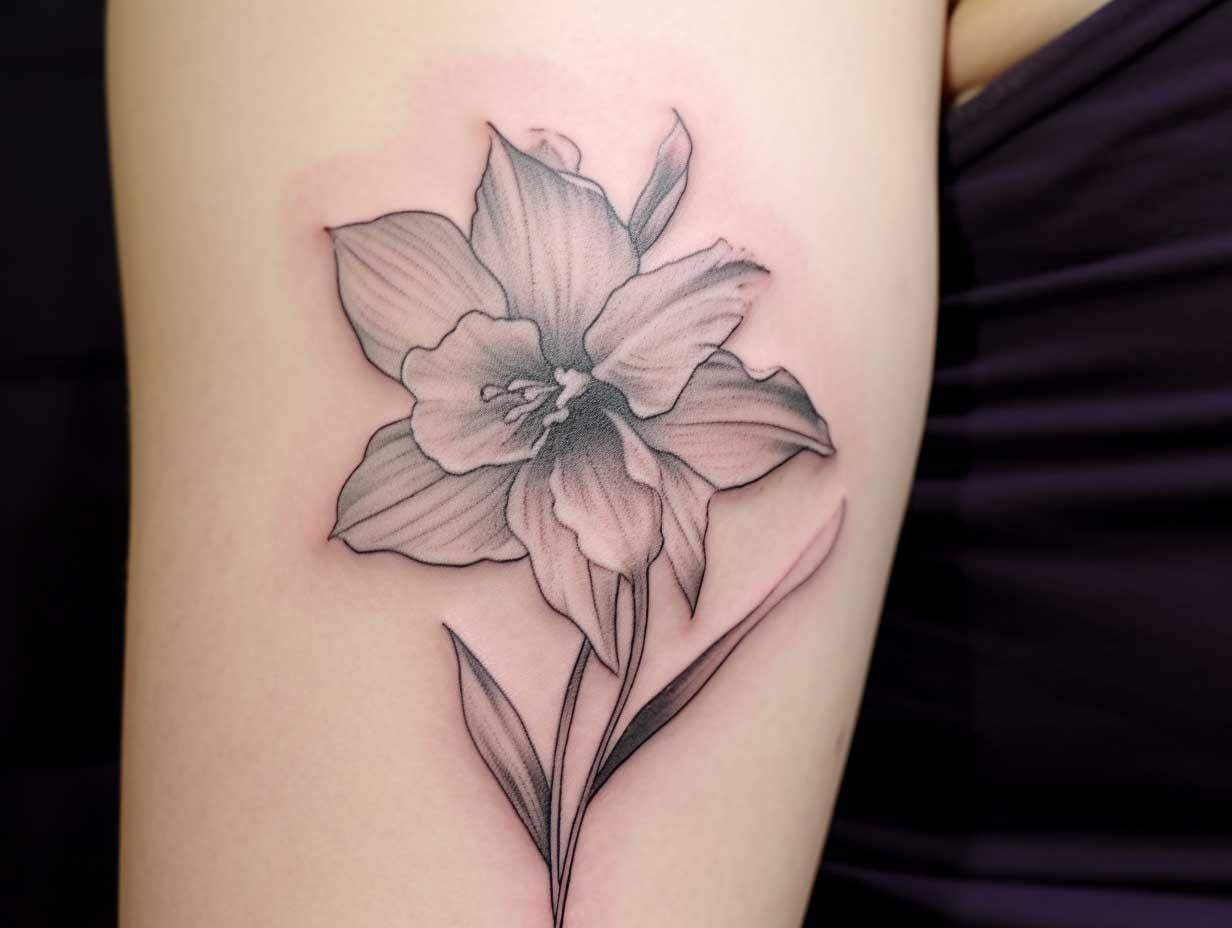 Narcissus flower tattoo rbirthflowerart