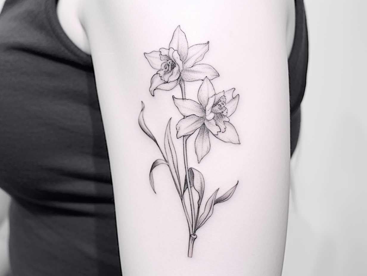 Narcissus flower tattoo rbirthflowerart