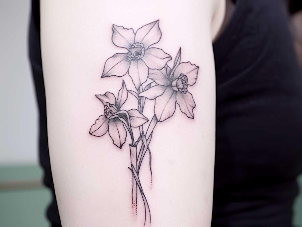 Narcissus flower tattoo rbirthflowerart