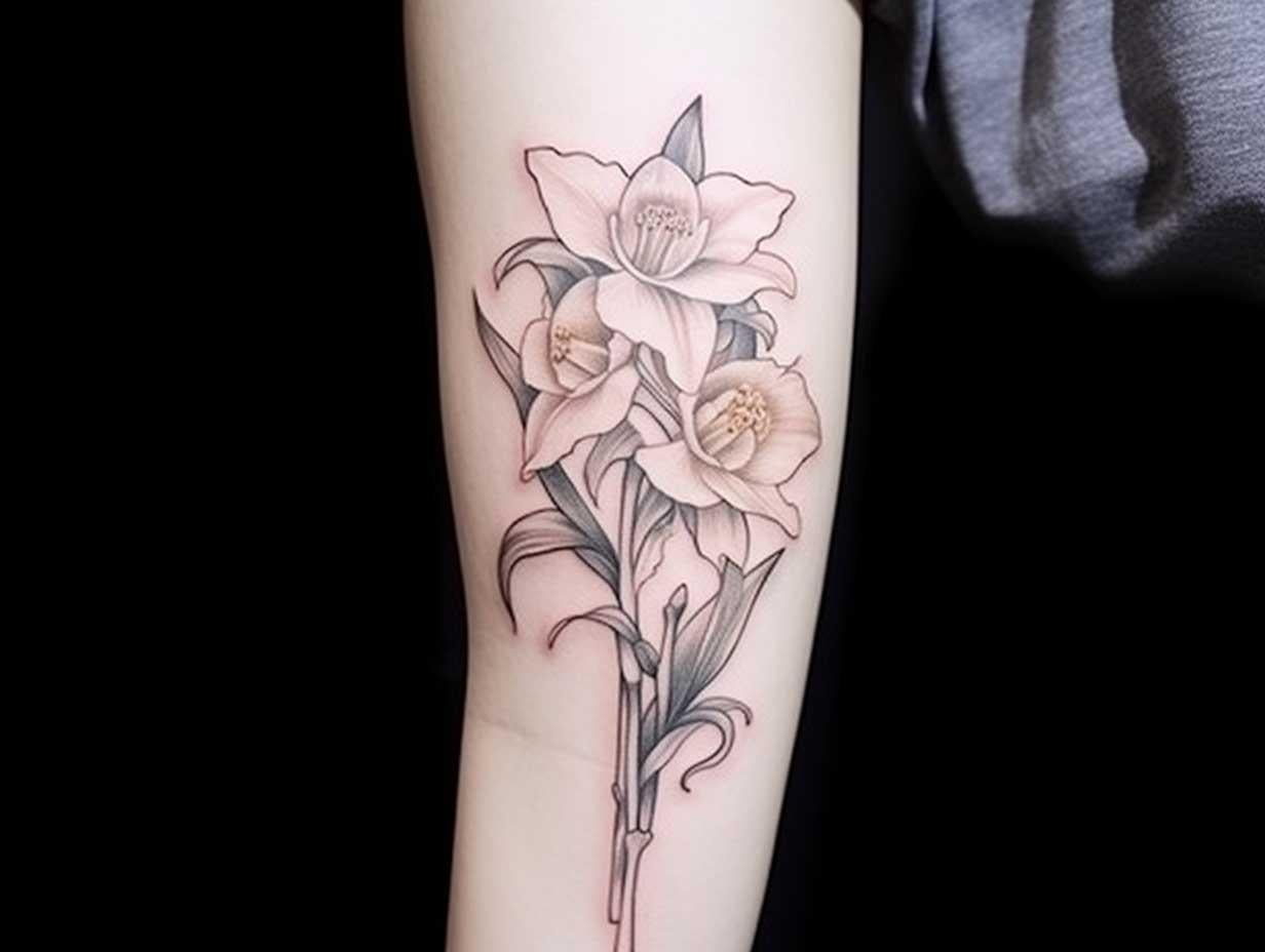 Narcissus flower tattoo rbirthflowerart