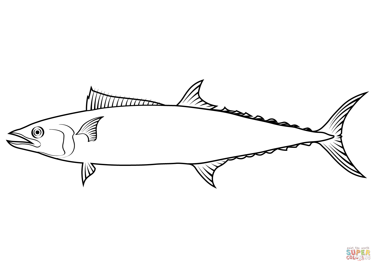 Japanese spanish mackerel sberomorus niphonius coloring page free printable coloring pages