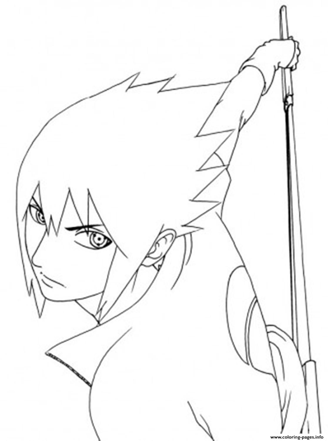 Naruto s sasuke coloring page printable