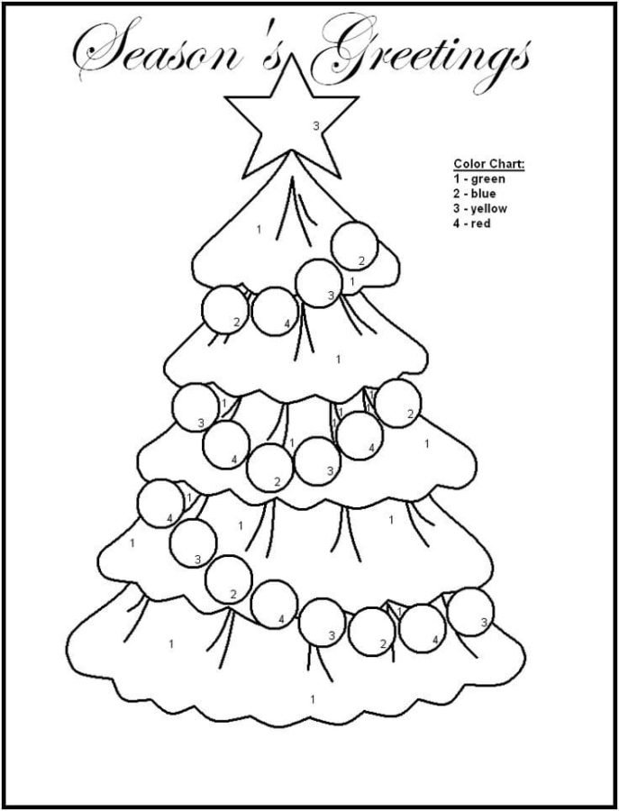 Christmas color by number coloring pages printable for free download