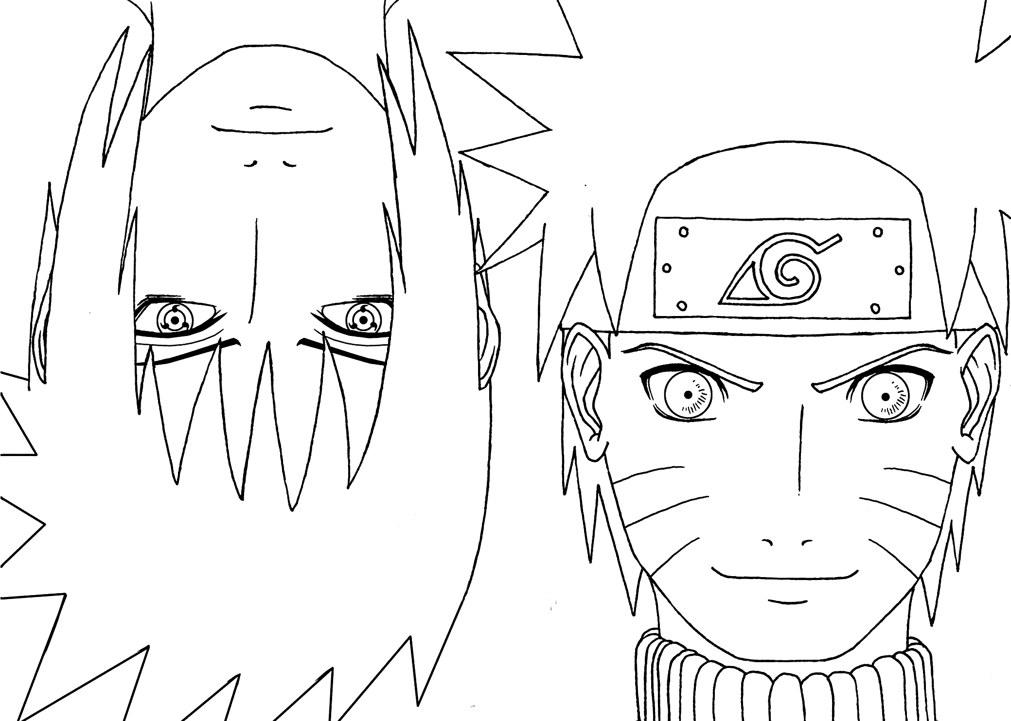Naruto with sasuke anime coloring pages for kids printable free coloring pages naruto drawings free printable coloring pages