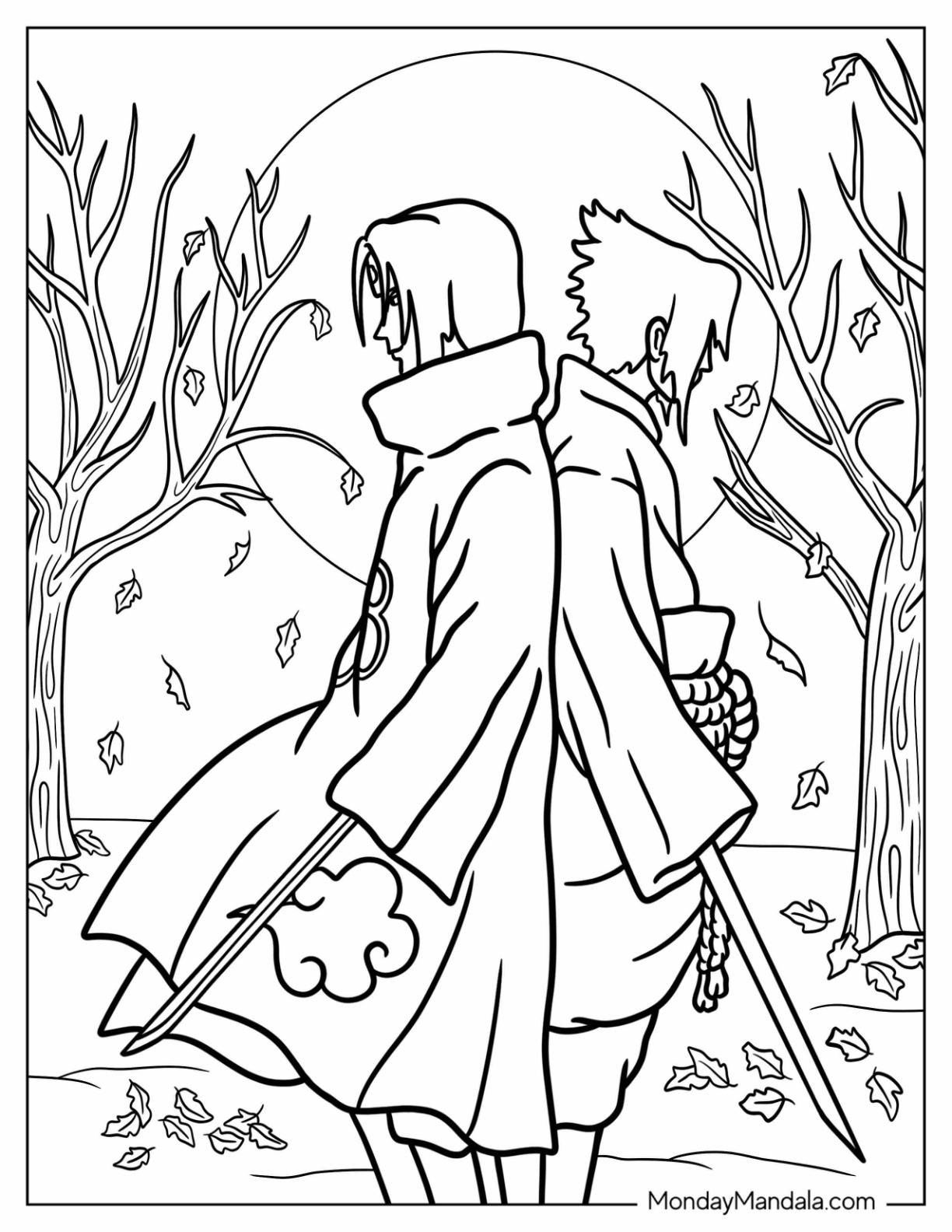 Sasuke coloring pages free pdf printables