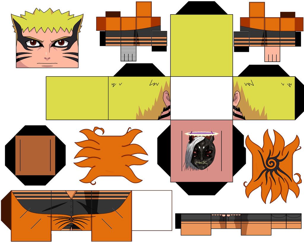 Naruto baryon mode by hollowkingking on deviantart fnaf coloring pages paper toys paper crafts