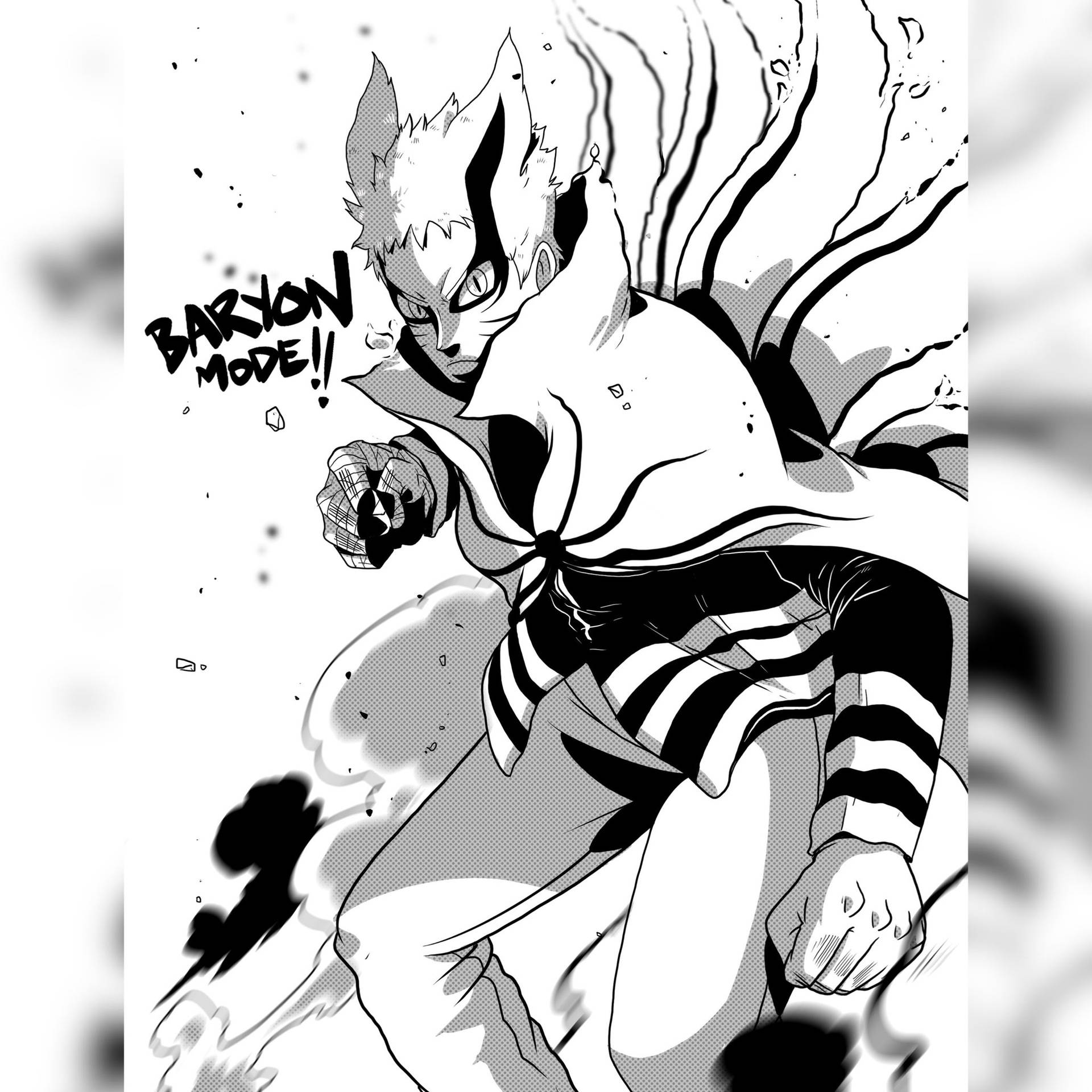 Download naruto baryon mode manga art wallpaper
