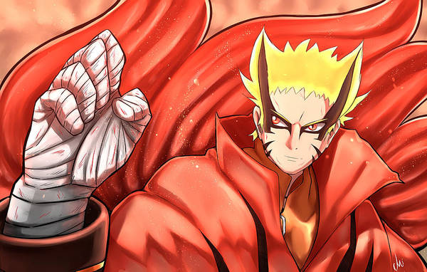 Naruto baryon mode art print by nguyen hai