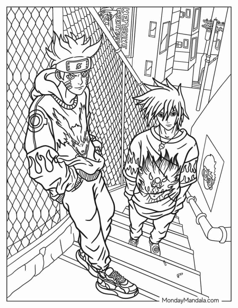 Anime coloring pages free pdf printables