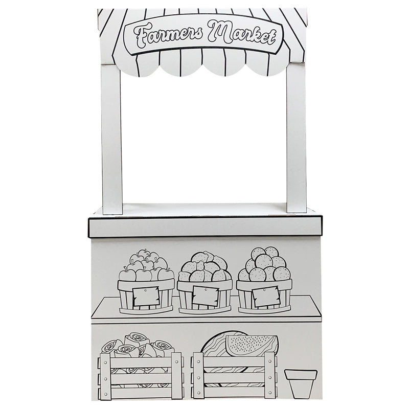 Color me farmers market stand cardboard structure â