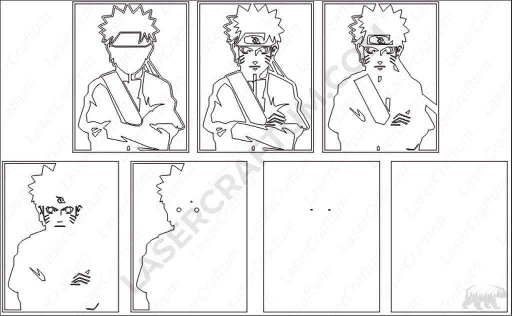 Naruto layered design for cutting