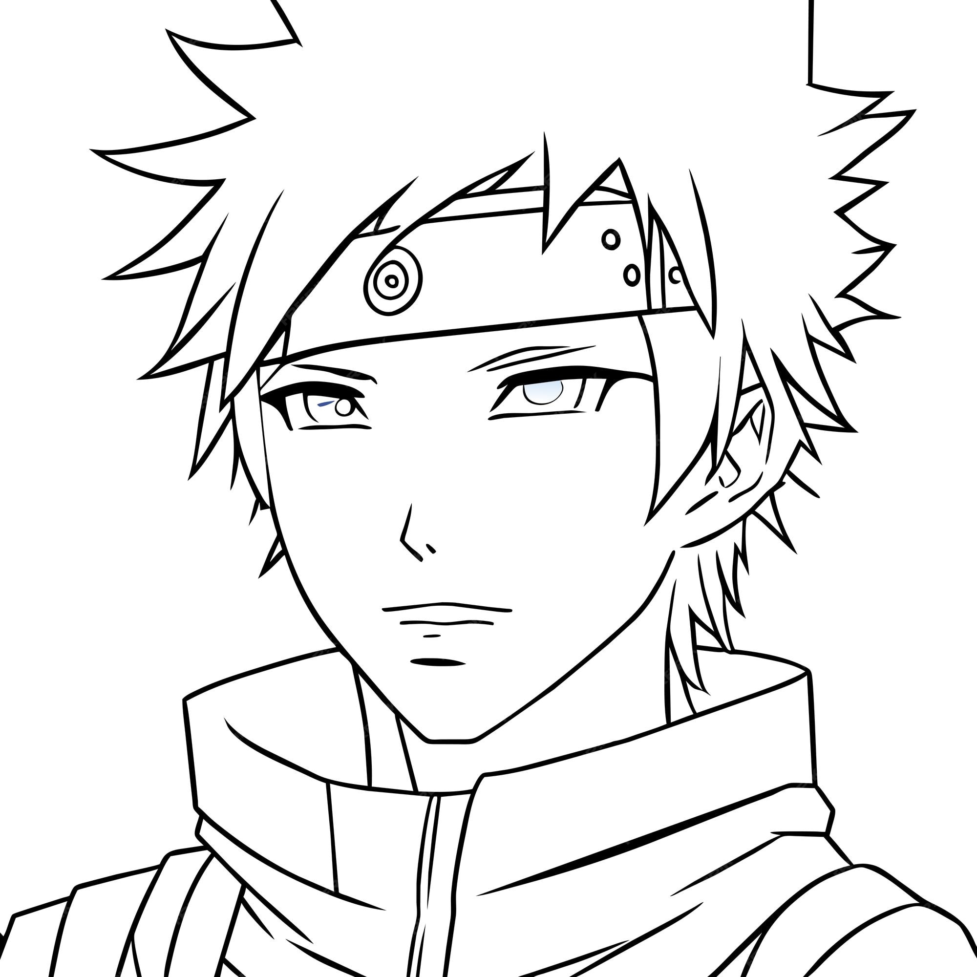 Premium vector coloring book kids with head of anime manga anime character vector illustration for children