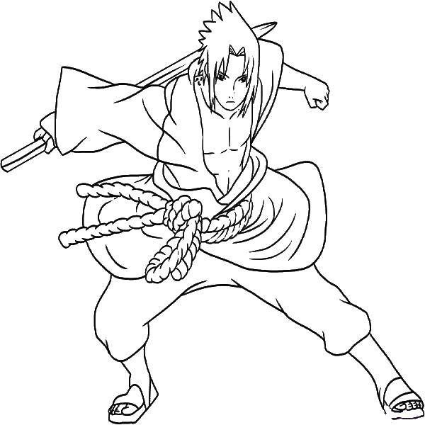Online coloring pages boys coloring sasuke uchia for boys