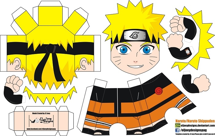 Naruto paper doll free printable papercraft templates