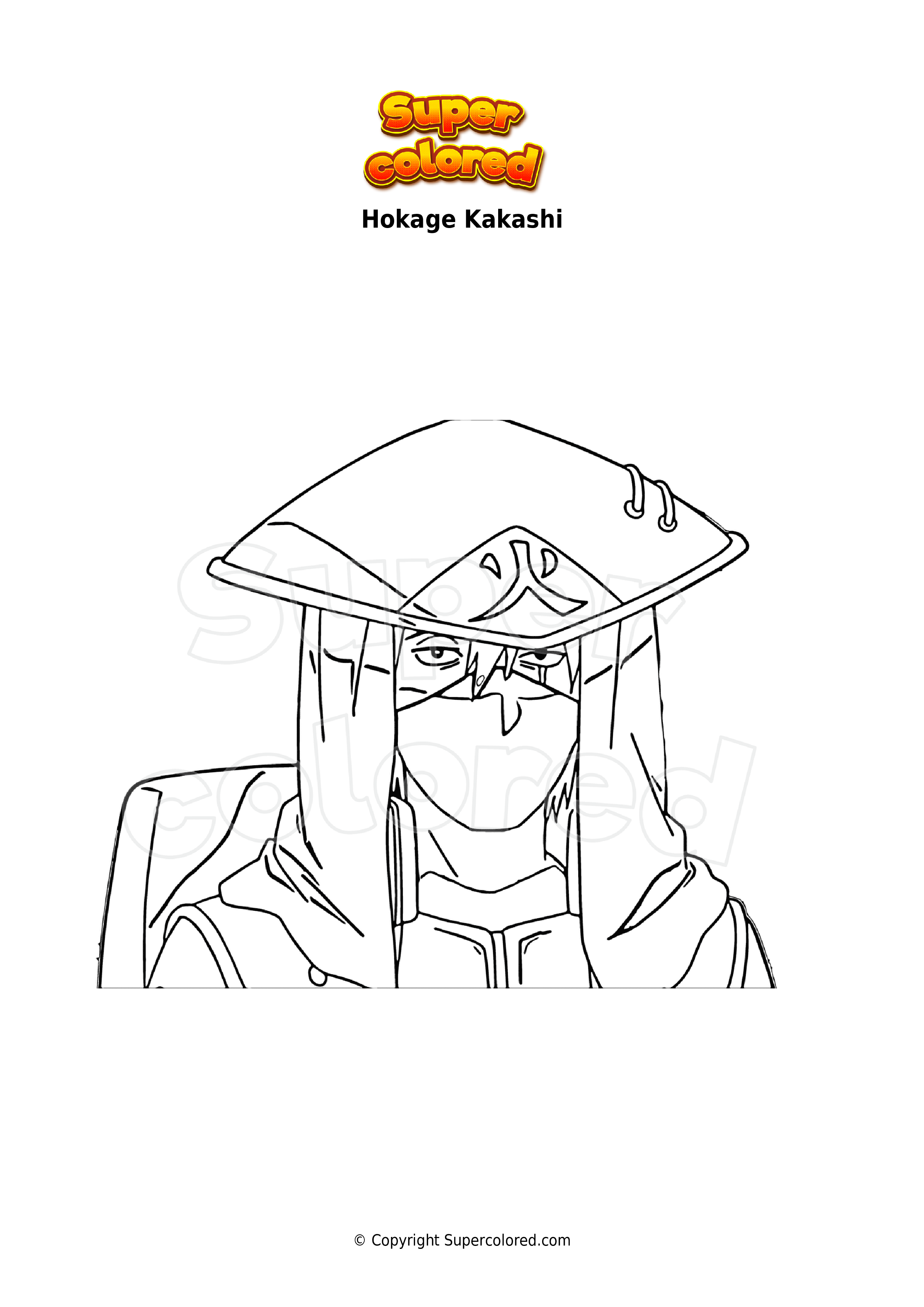Coloring page hokage kakashi