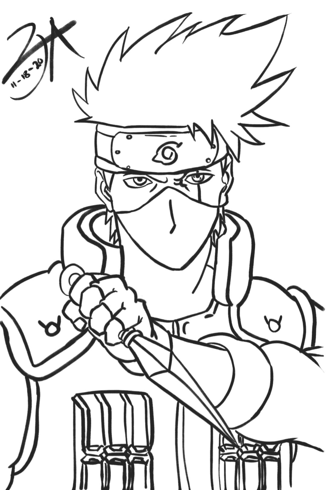 A simple drawing of kakashi hatake rnaruto