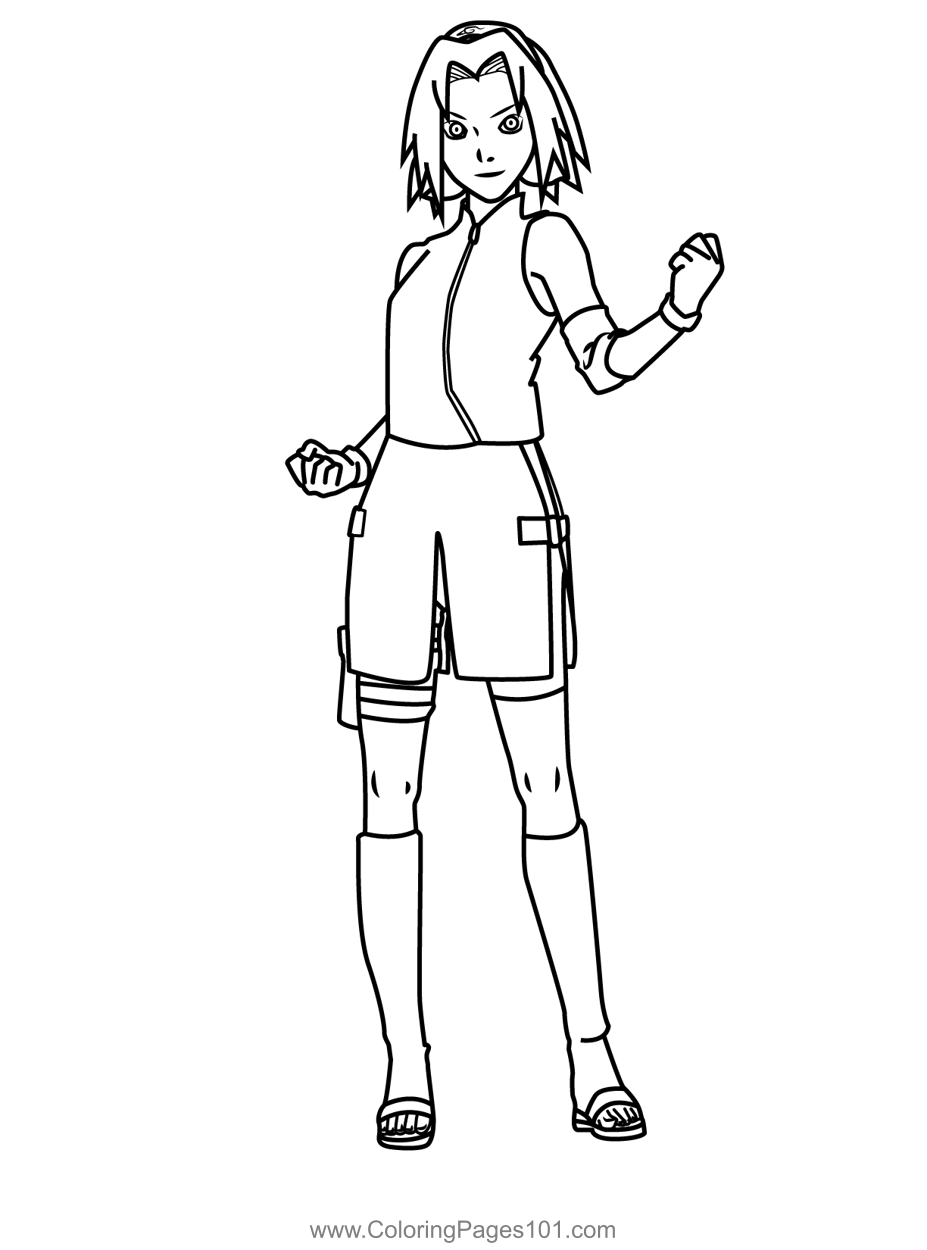 Sakura haruno naruto coloring page for kids