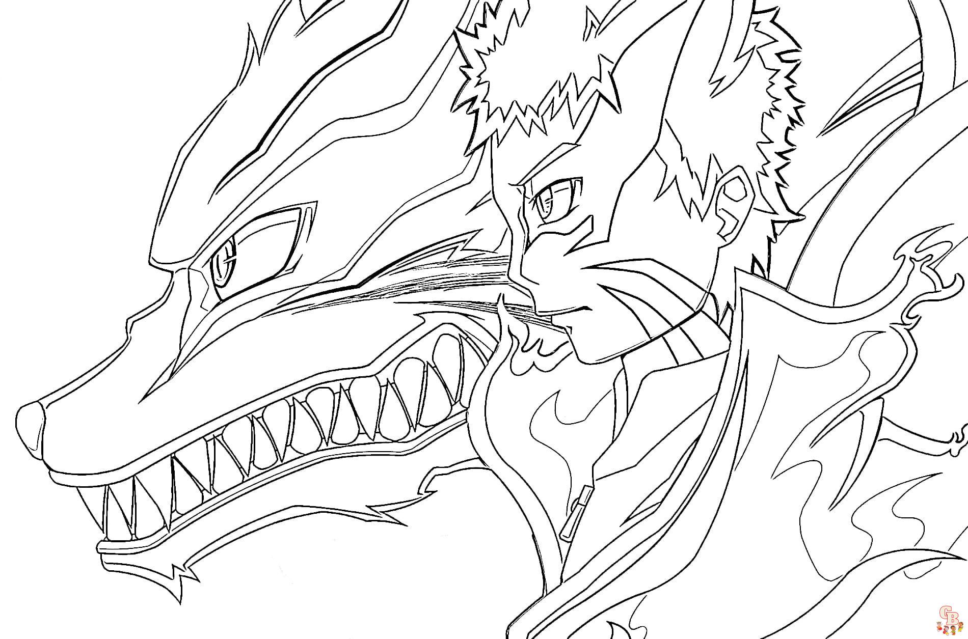 Ni tailed fox coloring pages â gratis utskriftsvennlig og enkelt