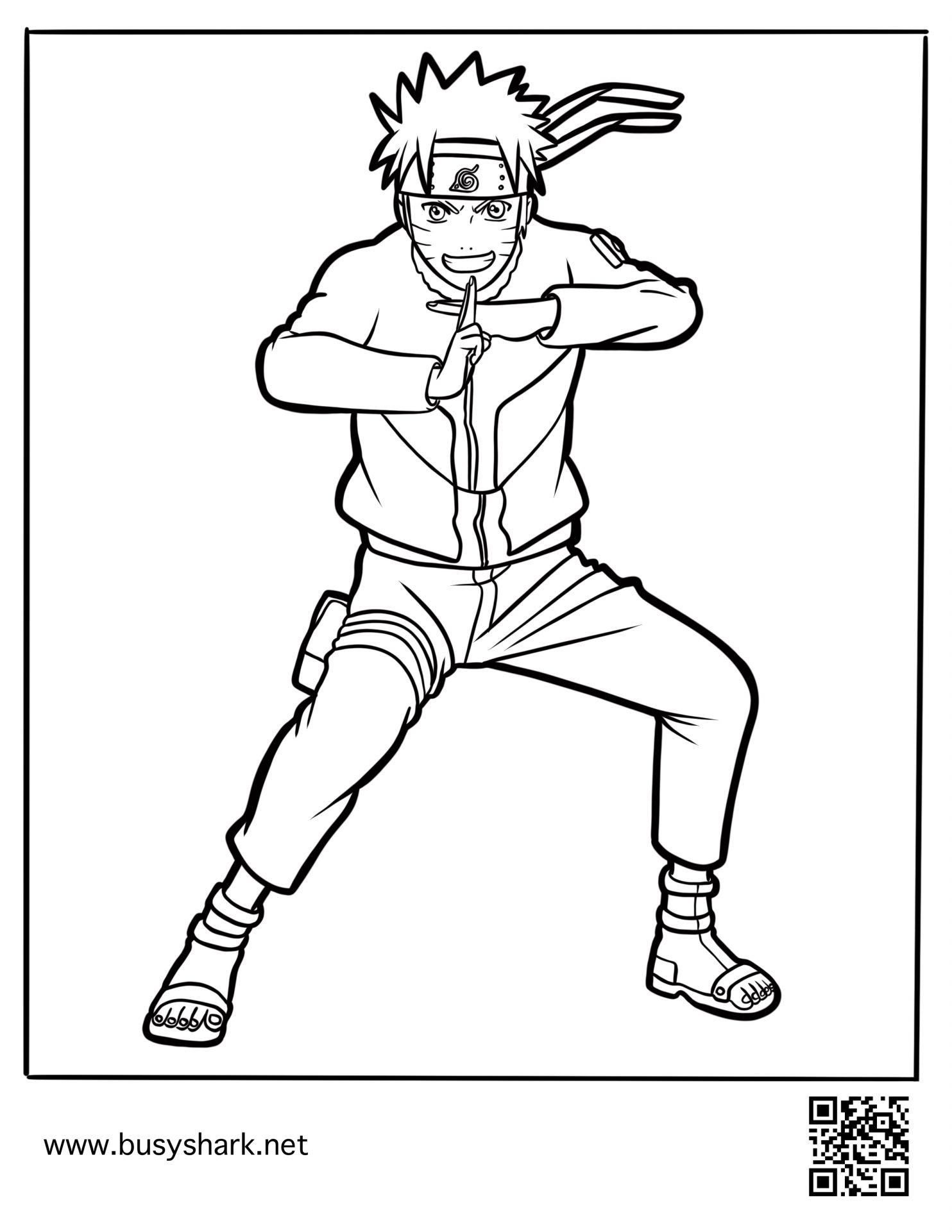 Naruto uzumaki coloring page