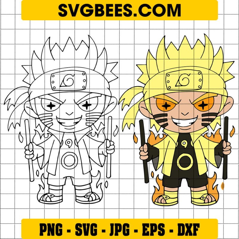 Cartoon character naruto svg files mockup and png