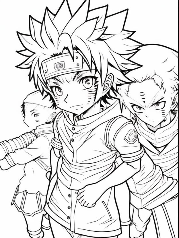 Naruto uzumaki coloring pages printable free