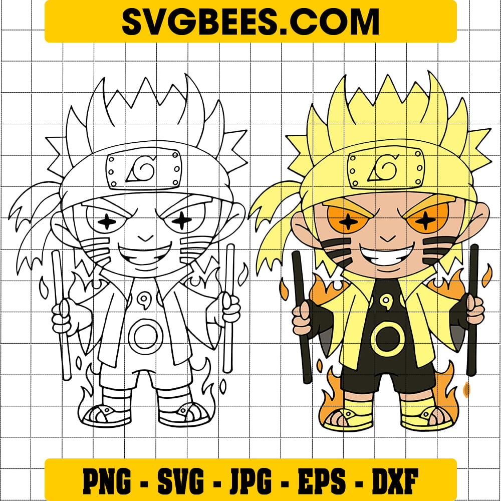 Cartoon character naruto svg files mockup and png