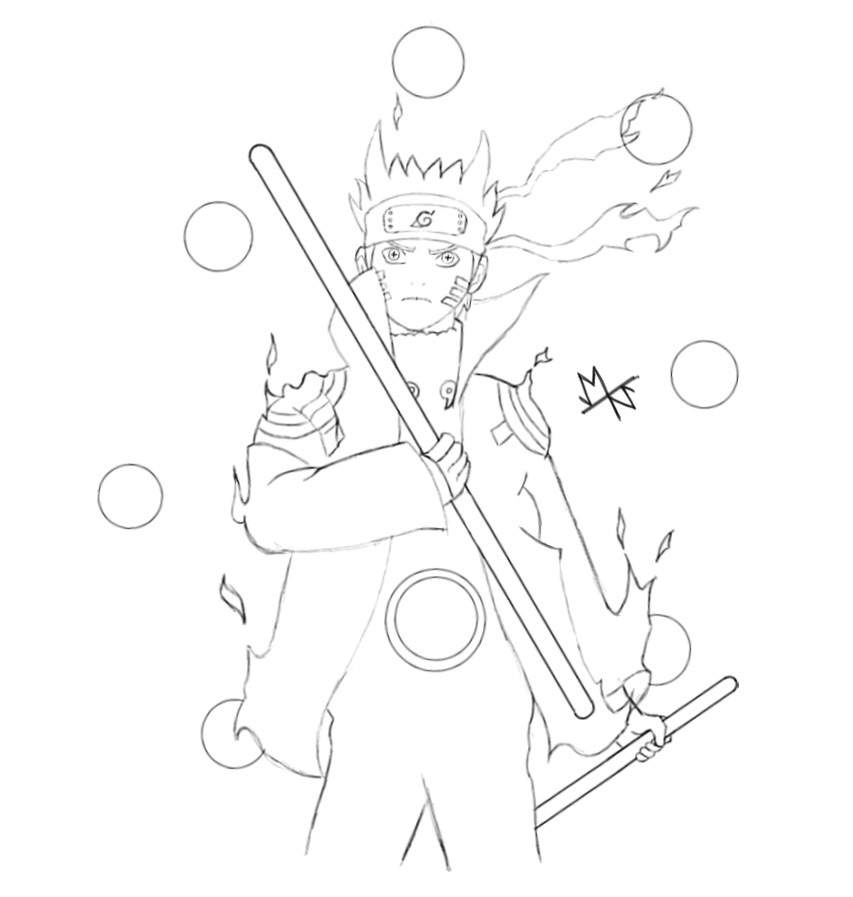 Naruto six paths sage mode drawing naruto amino