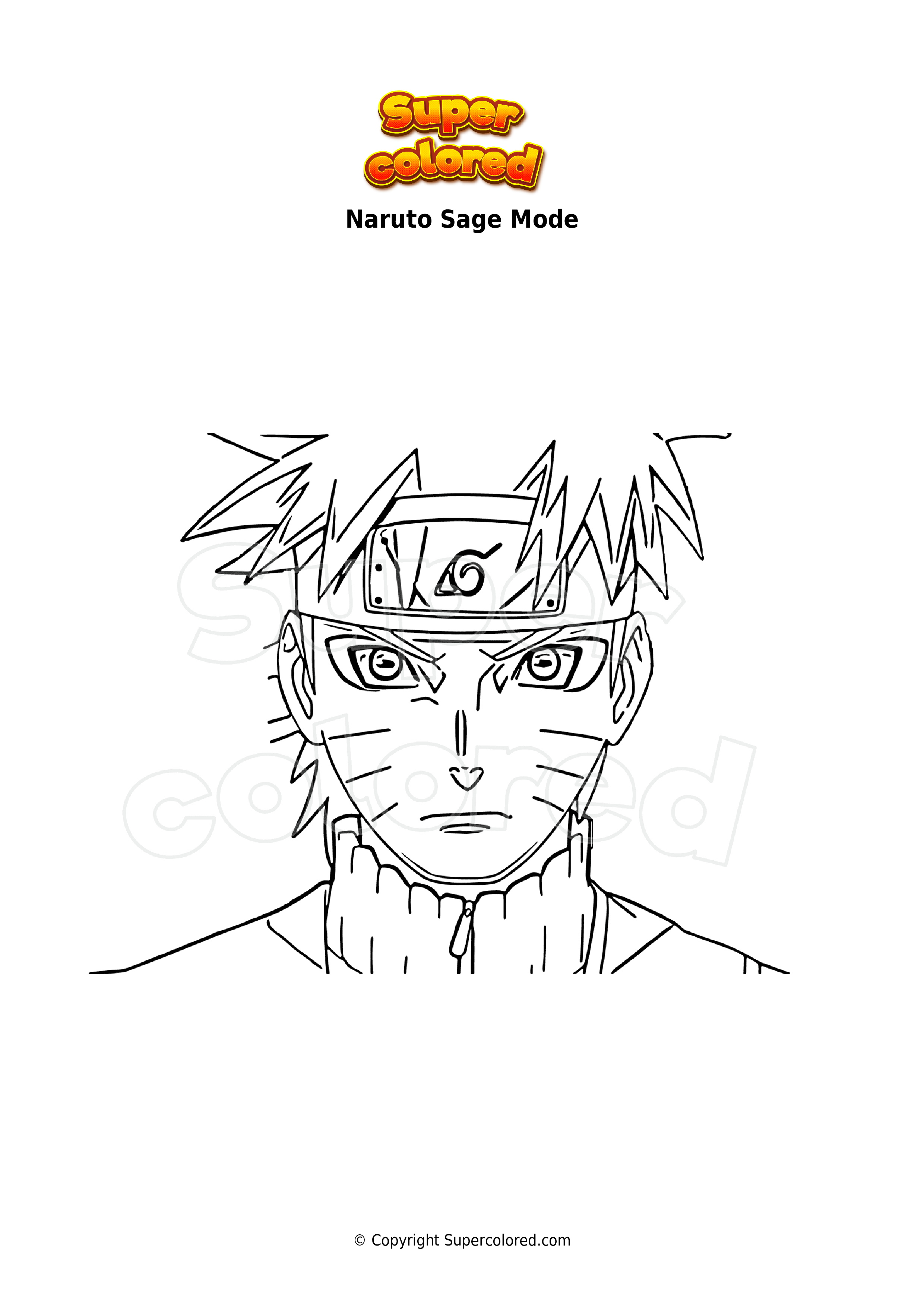 Coloring page naruto sage mode