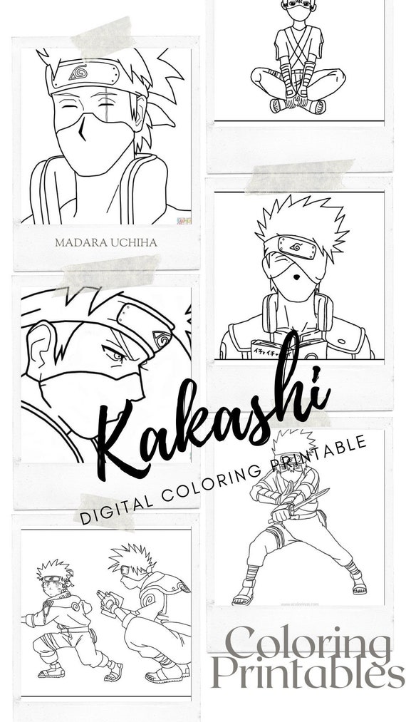 Kakashi coloring pages printable sketch outline lineart to color anime coloring printable naruto