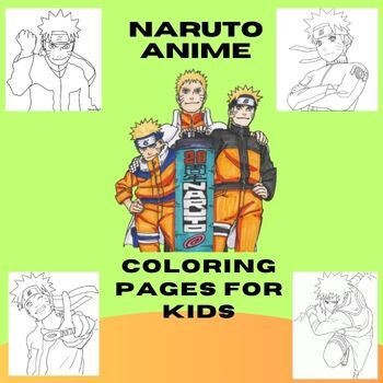 Naruto anime coloring pages bundle for kids toddlers kindergarteners