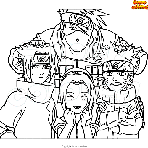 Coloring page team kakashi