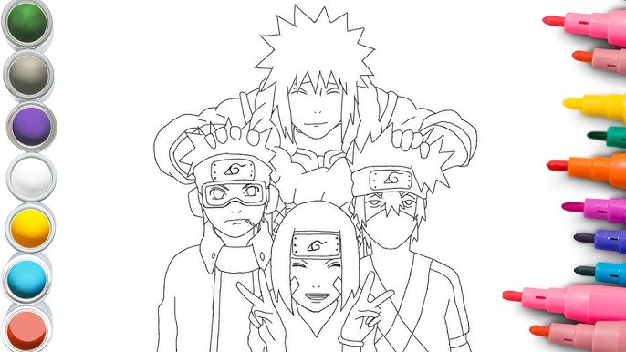 Coloring team hatake kakashi naruto uzumaki sasuke uchiha sakura haruno team