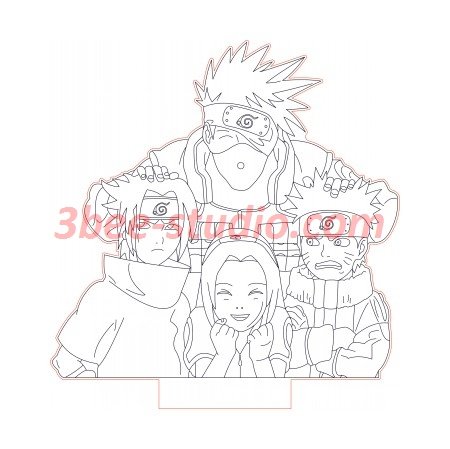 Naruto kakashi team d illusion lamp plan vector file