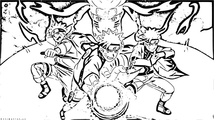 Naruto coloring pages explore the ninja world through coloring