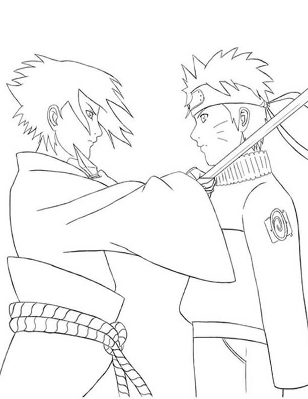 Free easy to print naruto coloring pages